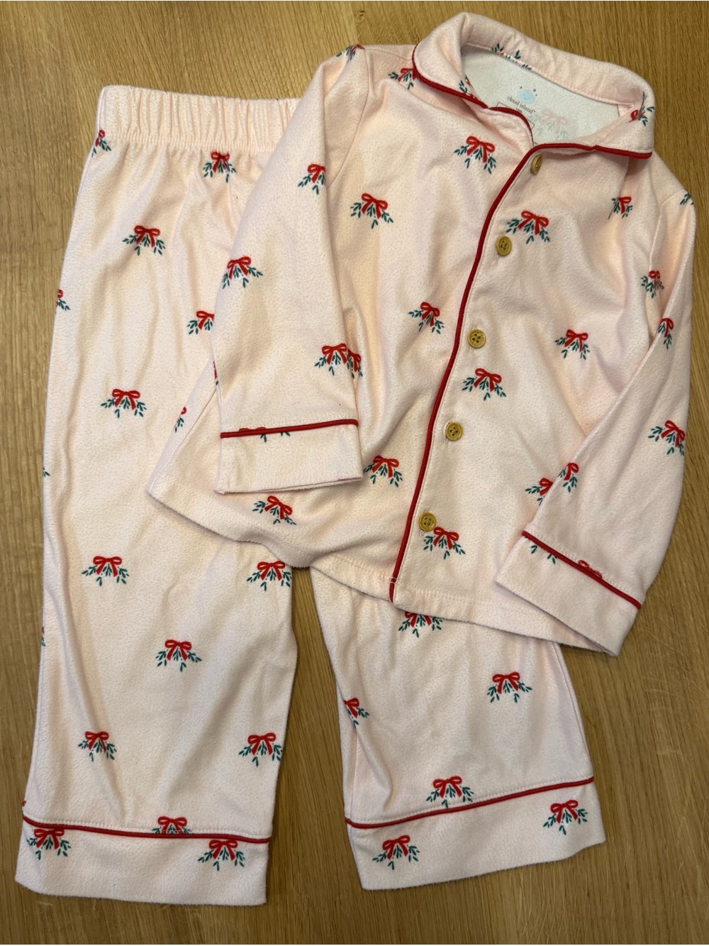 Cloud Island Holiday Bow and Wreath Pajamas PJs Toddle Baby Girl